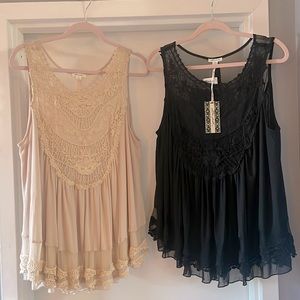 Sheer Lace sleeveless Tops